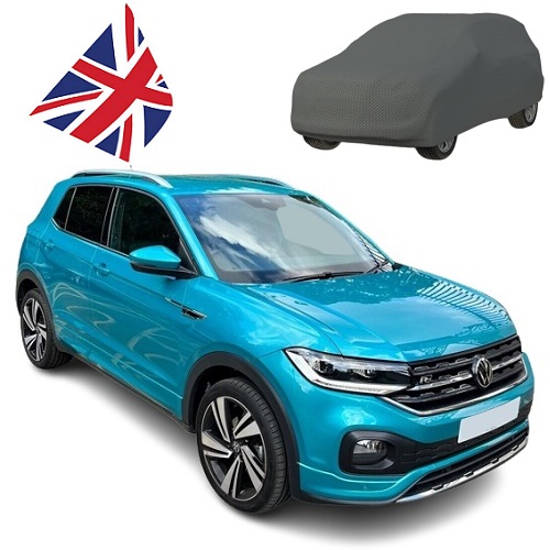 AutoBurn Car Body Cover for Volkswagen T-Cross With Mirror Pocket  (Blue,Blue)(for All